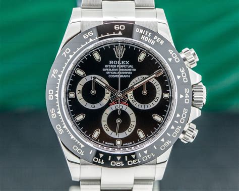 rolex daytona black dial steel bezel|Rolex daytona platinum diamond dial.